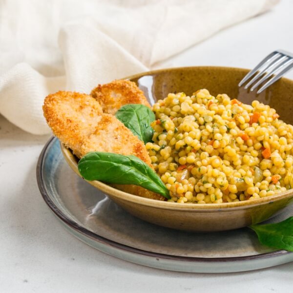 Read more about the article An Israeli meal for all: Schnitzel and Ptitim (Israeli Couscous)